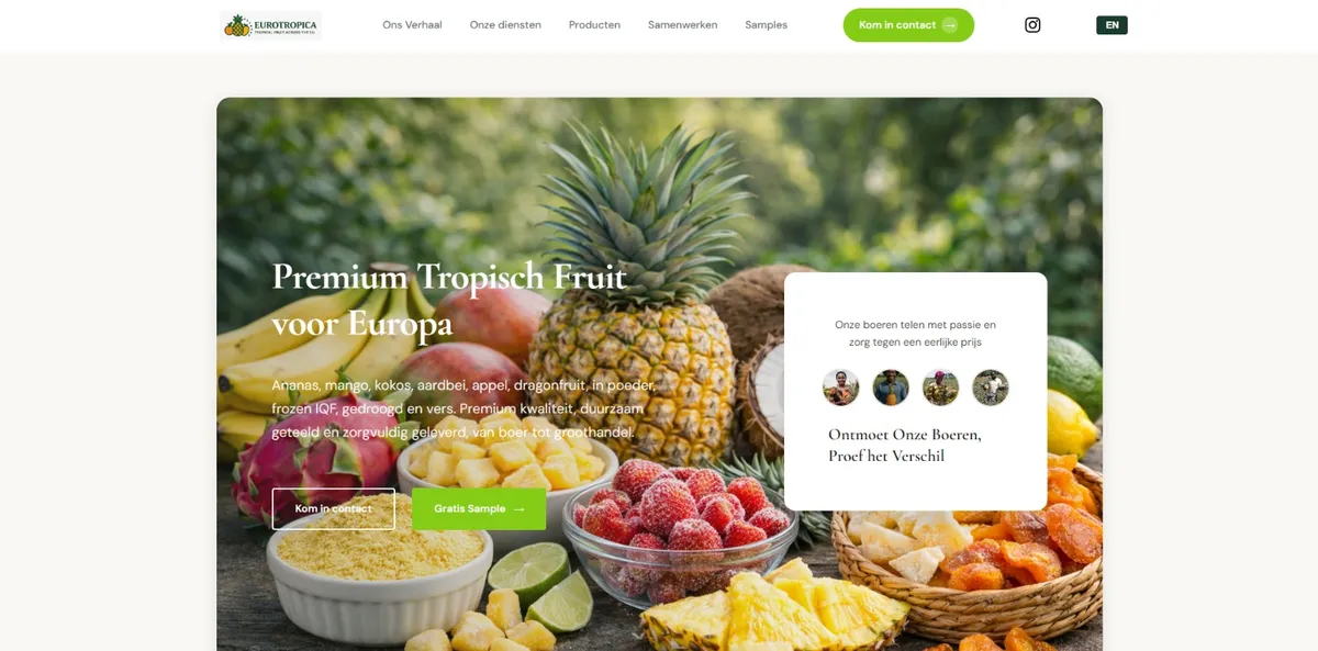 Website van Eurotropica